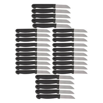 Zwarte Schilmesjes Set - Koksmessen - Keukenmessen - Roestvrij Staal en Plastic - Afmetingen: 16x1x0.8cm - 30 stuks in