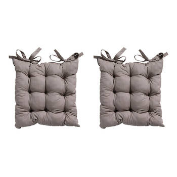 Madison Toscane Kussen - Basic Taupe - 46x46 - Bruin - 2 Stuks