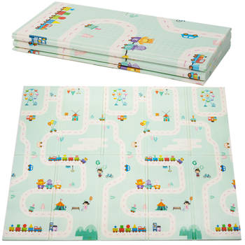 Springos Speelmat Speelmat Foam Educatief Inklapbaar 200 x 180 cm Mint