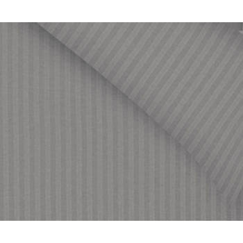 Lanotte® - Amalfi Collectie - Dekbedovertrek - Satin Stripe - Grijs - 2 Kussenslopen 60x70 cm - 240x200/220 cm