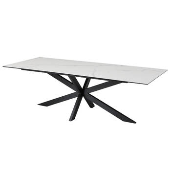 Giga Meubel - Eettafel Rechthoek 200cm - Keramisch Wit - X-Poot - Alesso