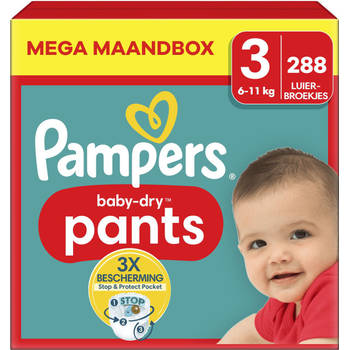 Pampers - Baby Dry Pants - Maat 3 - Mega Maandbox - 288 luierbroekjes