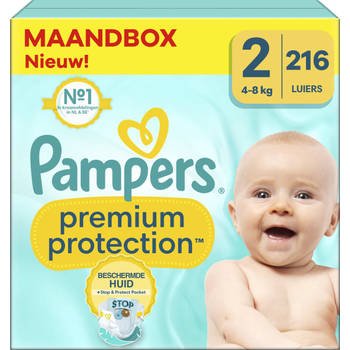 Pampers - Premium Protection - Maat 2 - Maandbox - 216 luiers - 4/8 KG