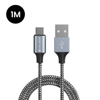Caliber USB C Kabel - USB C naar USB A - Sterke Nylon oplaadkabel - Geschikt voor Samsung / Apple / iPhone 15