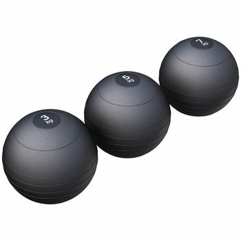 Gorilla Sports Slam Ball Set - 15 kg - 3 Trainingsballen - Slijtvast - Zwart