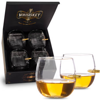Whisiskey - Whiskey Bullet Egg glazen - 4 whiskey Glazen - Whiskey glazen set - 285ml - Waterglazen - Drinkglazen - Glas