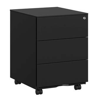 Bureau Ladeblok verrijdbaar Incl. Slot - 55x45x39cm - Zwart