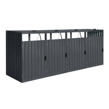 AXI Owen Containerombouw van Metaal Antraciet Kliko ombouw voor 4 containers - Max. 240 - 960L