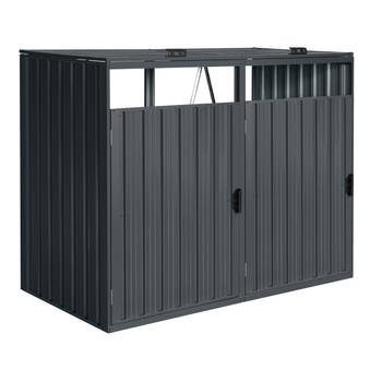 AXI Owen Containerombouw van Metaal Antraciet Kliko ombouw voor 2 containers - Max. 240 - 480L