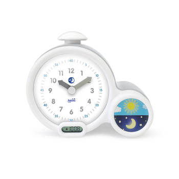 PABOBO Kid'Sleep Clock Slaaptrainer Kinderen - 2-in-1 LED Kinderwekker - Analoog & Digitaal - Wit