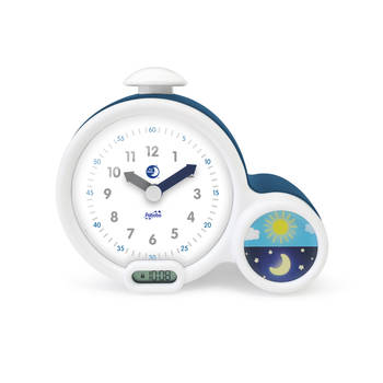 PABOBO Kid'Sleep Clock Slaaptrainer Kinderen - 2-in-1 LED Kinderwekker - Analoog & Digitaal - Blauw