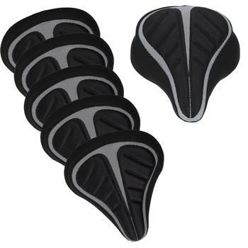 5x Durable Bicycle Saddle Cover made of Black Polyester - Protection for Bicycle Saddles - 29x20x2.5 cm