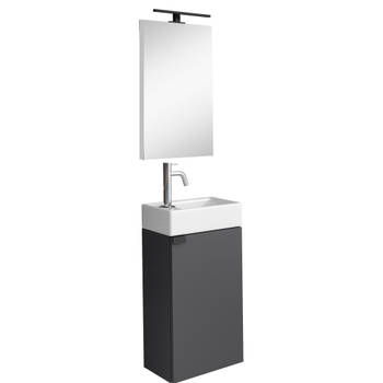 Badplaats Toiletmeubel Apollo 40cm met spiegel en LED - antraciet