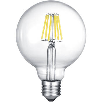 LED Lamp - Filament - Trion Globin XL - E27 Fitting - 8W - Warm Wit 2700K - Dimbaar - Transparent Helder - Glas