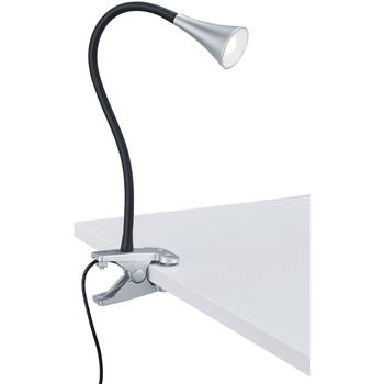 LED Klemlamp - Trion Vipa - 3W - Warm Wit 3000K - Glans Titaan - Kunststof