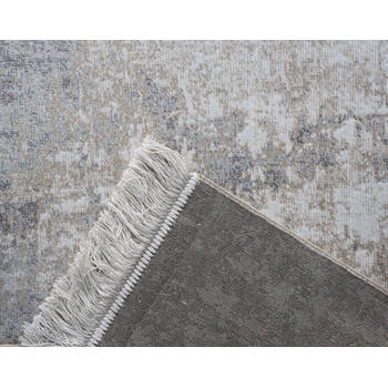 Vintage vloerkleed Smuk grijs met franjes - Interieur05
