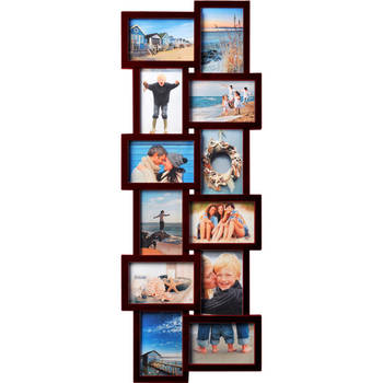 Henzo Fotolijst - Holiday Gallery - Collagelijst voor 12 foto\'s - Fotomaat 10x15 cm - Donkerbruin