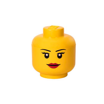 Lego - Opbergbox Hoofd Girl Groot - Polypropyleen - Geel