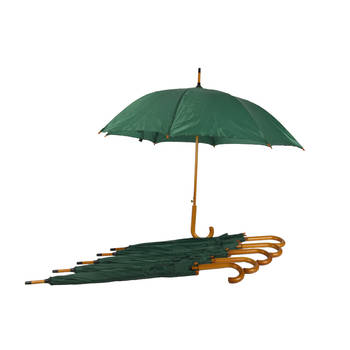 Perfecte metgezellen: 6 Lichtgewicht Automatische Groene Paraplu's - Opvouwbare paraplu Diameter – 102cm
