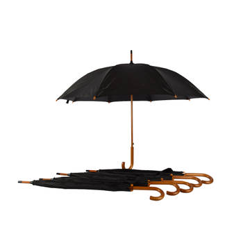 Perfecte metgezellen: Lichtgewicht Automatische Zwarte Paraplu's - Set van 6 - Opvouwbare Diameter – 102cm