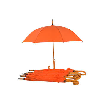Ervaar 9x Kwaliteit: Automatische Oranje Paraplu's - Set van 9 - Opvouwbare paraplu Diameter - 102cm