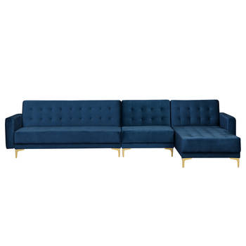 Beliani ABERDEEN - Modulaire Sofa-Blauw-Fluweel