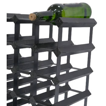 Vinata Trigno wijnrek - zwart - 120 flessen - wijnrekken - flessenrek - wijnrek hout metaal - wijnrek staand - wijn rek