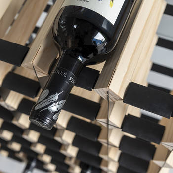 Vinata Potenza wijnrek - blank - 110 flessen - wijnrekken - flessenrek - wijnrek hout metaal - wijnrek staand - wijn rek
