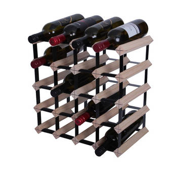 Vinata Savena wijnrek - blank - 20 flessen - wijnrekken - flessenrek - wijnrek hout metaal - wijnrek staand - wijn rek -