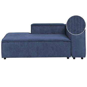 Beliani APRICA - Chaise longue-Blauw-Corduroy