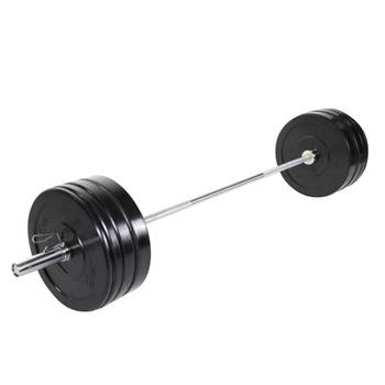 Gorilla Sports Olympische Halterset 140 kg - Gewichten met halterstang - Bumper plates - 50 mm