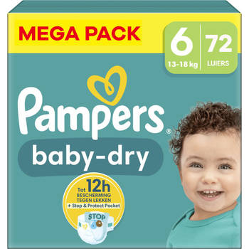 Pampers - Baby Dry - Maat 6 - Mega Pack - 72 luiers - 13/18 KG