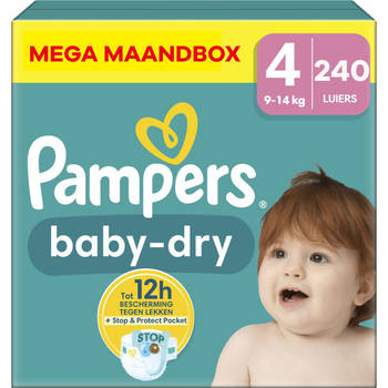 Pampers - Baby Dry - Maat 4 - Mega Maandbox - 240 stuks - 9/14 KG