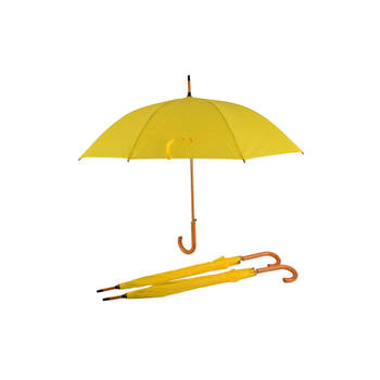 3x Stijlvolle Paraplu Prachtige Automatische paraplu Polyester Geel Stormparaplu Grote paraplu