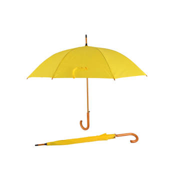 Tweemaal stijlvol: Set van 2 prachtige automatische gele stormparaplu's - diameter 102cm - Polyester