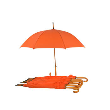 8x Verfijnde regenbescherming: Oranje stormparaplu's met automatische opening - Diameter 102 cm