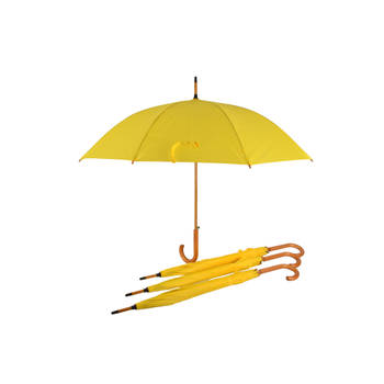 Nooit Meer Nat Worden: 4x Betrouwbare Gele Stormparaplu's met Automatisch Openingsmechanisme - Diameter: 102 cm