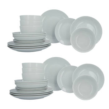 Luzzo® Serviesset Base 8-persoons met Pastabord - 32 delig - Wit