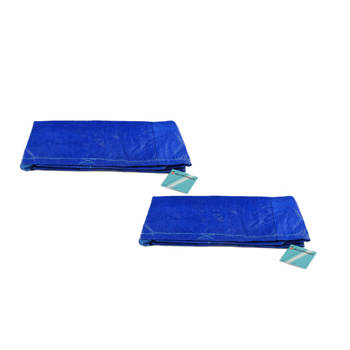 Duurzame Blauwe Boodschappentassen - Lichtgewicht Plastic - Set van 2