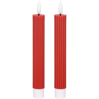 Blokker LED dinerkaars ribbel S/2 - 2,2X15,5cm - fel rood