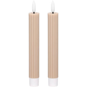 Blokker LED dinerkaars ribbel S/2 - 2,2X15,5cm - Beige