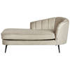 Beliani ALLIER - Chaise longue-Beige-Fluweel