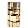 LumiLamp Wandlamp Tiffany 20x11x36 cm Beige Bruin Kunststof Ijzer Halfrond Muurlamp Beige Muurlamp