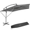 tectake® - Parasol Apollon lichtgrijs 250 x 250 cm, inclusief windbeveiliging en beschermhoes - grijs