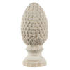 Clayre & Eef Beeld Dennenappel Ø 13x31 cm Beige Steen Kerstdecoratie Beige Kerstdecoratie