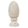 Clayre & Eef Beeld Dennenappel Ø 10x23 cm Beige Steen Kerstdecoratie Beige Kerstdecoratie