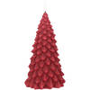 Blokker LED kaars Kerstboom - 10x10x20cm - bordeaux