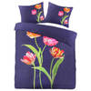 Papillon Dekbedovertrek Katoen Satijn Tulip Navy -240x200/220 cm - Super Zacht