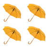 4x Umbrella Automatic umbrella orange&yellow Folding umbrella Wooden handle 89cm*98cm