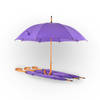 4x Paraplu Automatische paraplu paars Opvouwbare paraplu Houten handvat 89cm*98cm